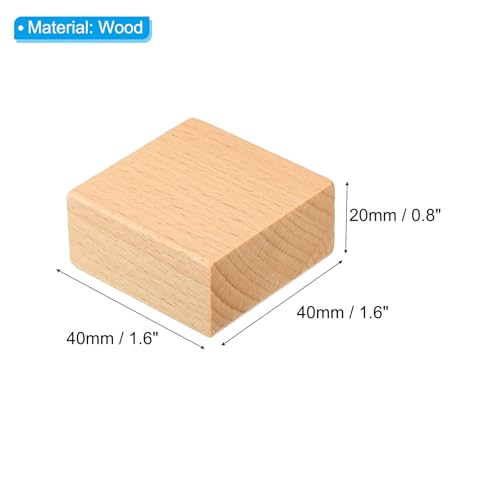 40 x 40mm Blanco Houten Rubber Stamp Ondersteunt, 20st Houten Rubber Stamp Handvat Hard houten blokken voor het stampen maken DIY Craft Style 1, Bruin