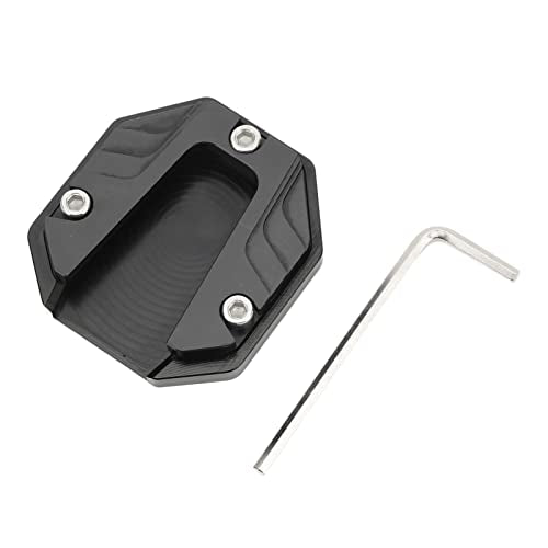 Motorfiets standaardplaat, universele motorfiets aluminium zijsteunplaat hoge sterkte standaard pad plaat ondersteuning accessoire (zwart) pedalen / spiegels en accessoires