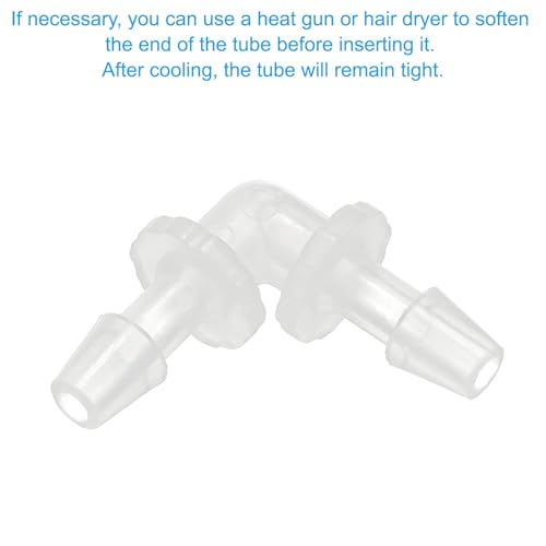 3/16" kunststof slang Barb 90 Degree Elbow, 5 Pack L-Barb Fittings 2-Way Equal Barbed Joint Connector Splicer Mender slang Adapter Union Adapter voor Aquarium brandstofgas vloeibaar 3