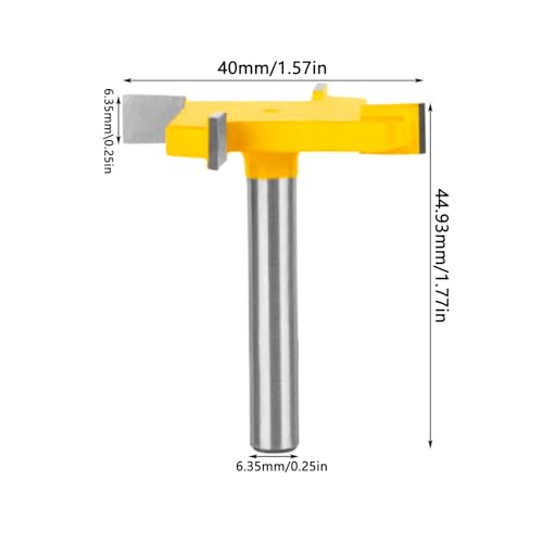 T-Slot Cutter Router Bit, Carbide T-track Houtbewerking Tools, Router Cutter Cutter, Houtbewerking Cutter, Oppervlakte Planer, Cemented Carbide, voor het reinigen van Router Bits(Silver)