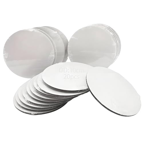 Canvas Panels, Dujelixa Ronde Diameter 10cm Blanco Katoen Art Canvas, Stretched Canvas, Voorgestrekte Canvas Board, Canvas voor het schilderen, Geschikt voor Olieverf, Acryl, Aquarel (20 stuks)