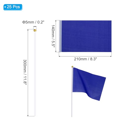 25 st. Blue Flags Spel Solid Blue Flags Kleine Mini Vlaggen op Stick Party Decoraties voor spel, Verjaardag, Carnaval