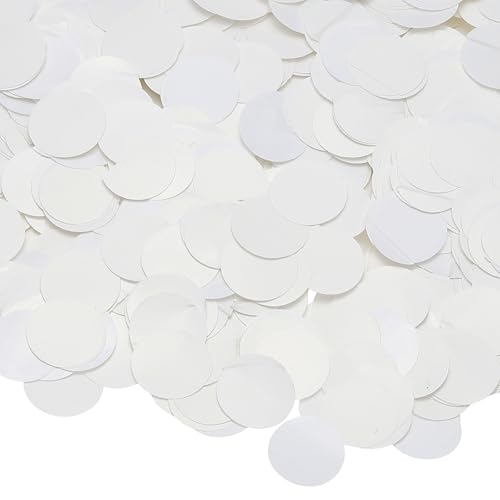 Ronde weefselpapier Confetti 0,59" , Tafelconfetti cirkel Dots voor bruiloft verjaardag feest ballon decoraties (60g), wit