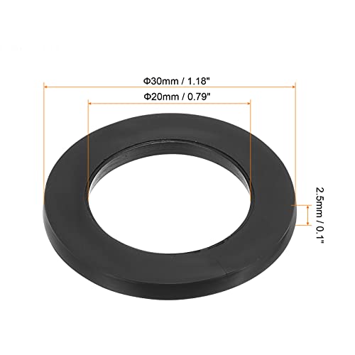 M20 Rubber Flat Washer 8st 20mm ID 30mm AD Sealing Spacer Sealing Ring voor Waterpijp Waterslang Montage Bolts Zwart