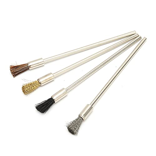 Mini borstel set, roestvrij staal draad borstel brede toepassing vuil verwijderen smalle gebieden Mini draad borstel, voor boor sieraden miniatuur elektronische instrumenten reinigen 3