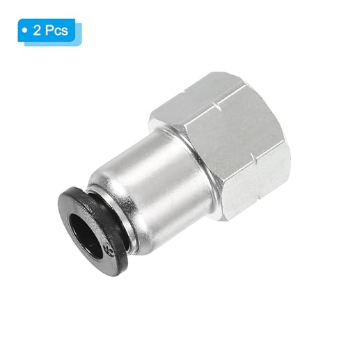 Push to Connect, 2 stuks 6mm OD slang op vrouwelijke draad 1/8 inch NPT vrouwelijke draad Quick Coupling 3