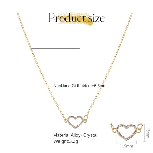 Hart ketting, gouden hart ketting, Vintage eenvoudige ketting, gouden ketting met hart hanger hart ketting, Ideaal voor vrouwen, Perfect als Valentijnsdag Gift, Goud, Goud 4