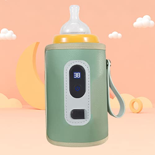 Portable Milk Bottle Warmer, Nauwkeurige Verwarming met LCD-scherm, USB Baby fleswarmer voor reizen, vliegtuig en auto (GREEN)