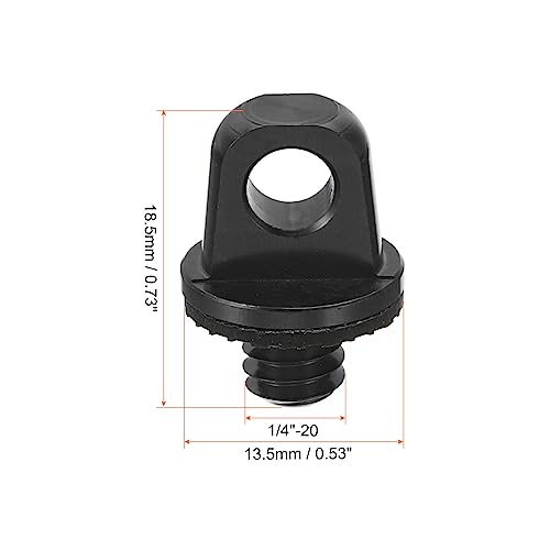 1/4 inch Camera halsband schroeven houder, 4 stuks Snelle installatie Camera Schroeven met rubberen Wasmachine voor Pols schouderband Sling Zwart