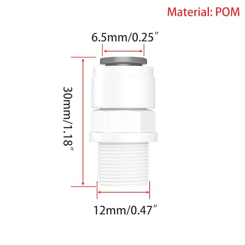 RO Water Filter Montage, 1/4" Mannelijke draad naar 1/4" Quick Connect Straight+1/8" Mannelijke draad naar 1/4" Quick Connect Straight, One Each