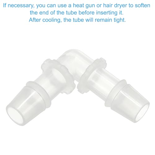 7/16 inch Plastic slang Barb 90 Degree Elbow, 10 Pack L-Barb Fittings 2 Way Equal Barbed Joint Connector Splicer Mender slangenadapter Unieadapter voor Aquarium Brandstof Gas 4