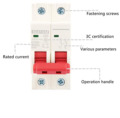 4sts 250V 10A DC Power Switch, Power Switch, DZ47-63Z-2P, 35mm Din Rail Mount, PV Separation Switch, Separation Switch, Solar Installatie, Air Switch, DC Switch Protection