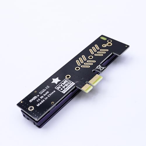 CENPNK M.2 NVMe naar PCIe 4.0 X1 Adapterkaart met aluminium hitte spoelbak, M.2 SSD PCI Express NVMe Adapter uitbreiding kaart voor PCIe 4.0/3.0 X1/X4/X8/X16 en 2230 2242 2260 2280 SSD 5