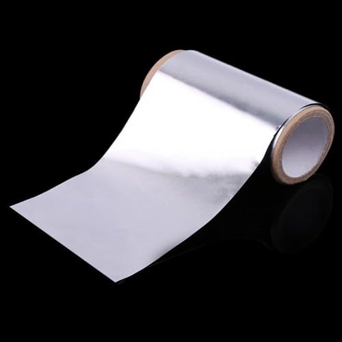 1 Pack 16 m Silver Hair Film, Silver Hairdressing Film Aluminium Hair Foil for Highlighting and Dyeing Hair (16 m x 12 cm)