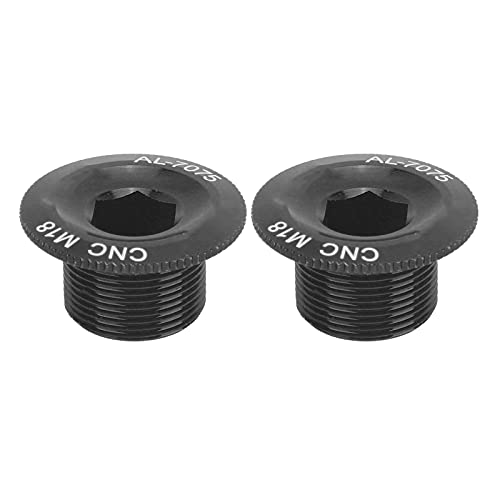 2 stuks M18 Fietscrank Cover Schroefdop Stofdichte Waterdichte Aluminium Onderdelen voor Prowheel Hollow Geïntegreerde Crankset(M18 Zwart)