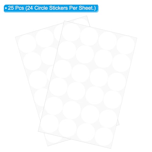 Ronde gekleurde Stickers 3cm, 25Stuks Verwijderbare Sticky Schrijfbare Circle Coding Labels voor Office Shop Home Klaslokaal Marker Classificatie Wit 3