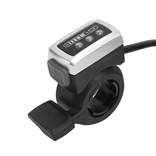 Thumb Throttle, 6 Wire Thumb Throttle met aan/uit schakelaar Batterijindicator 22mm Aperture voor elektrische fiets Scooter (24V)