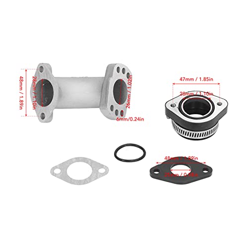 Carburator Intake Pijp Kit, Aluminium Carb Intake Manifold Pijpset 26mm-28mm Adapter Spacer Kit voor 125cc 140cc 150cc 155cc 160cc 200cc 250cc Pit Dirt Bike Motorcycle