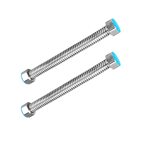 2 stuks G1/2" x G1/2" Roestvrij staal golfbuizen, 10cm Keuken Basin Faucet Connector Pipes, Buigbare en Behoud Zijn Vorm, Anti-burst Water Pijp voor Keuken Badkamer