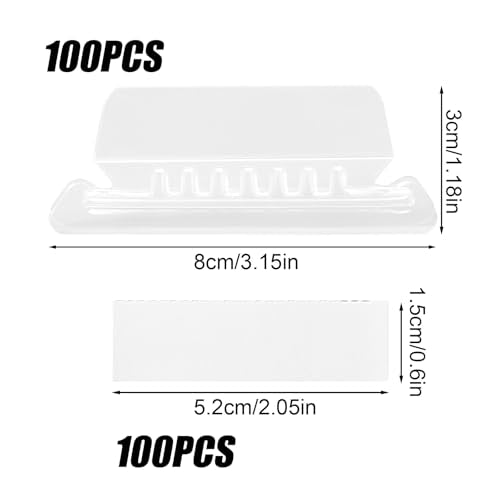 100 st. Ophangen Tabbladen voor mappen, Transparante, Plastic hangen Tabbladen voor mappen met papieren inlegvels naar Office School Home Document Organisatie en snelle identificatie