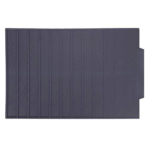 Dish droogmat voor tafelgerei, Keuken, Siliconen, Tafelgerei, Droogmat, Rechthoekige, Draining Mat, Heat-Resistant, Non-slip, 39 x 25 cm (Grijs) 5