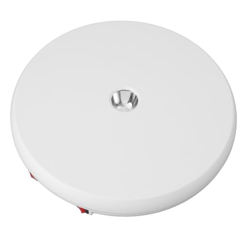 25cm roterende display stand, 25kg belasting elektrisch Draaibare weergavestandaard met licht, verstelbare snelheid, wit, 360 graden rotatiestandaard voor sieraden