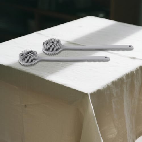 siliconen badborstel met lange handgreep voor exfoliëren in de douche en rugreiniging met antislip grip 5