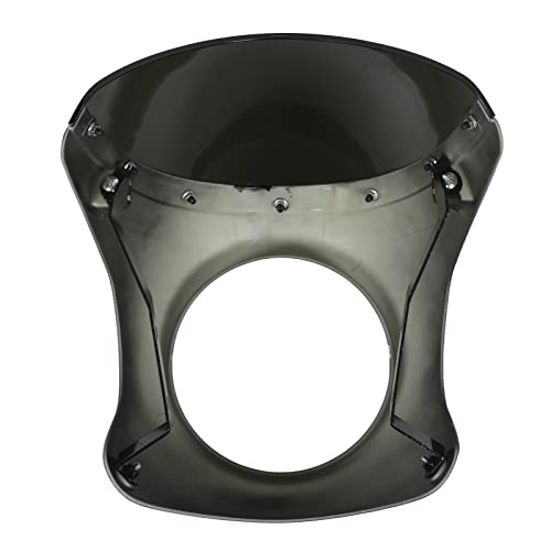 Motorfiets Koplamp Fairing, 7" Motorfiets Koplamp Fairing Beschermende voorruit Universeel voor de meeste motorfietsen Ronde koplamp(Glossy Black) Overig