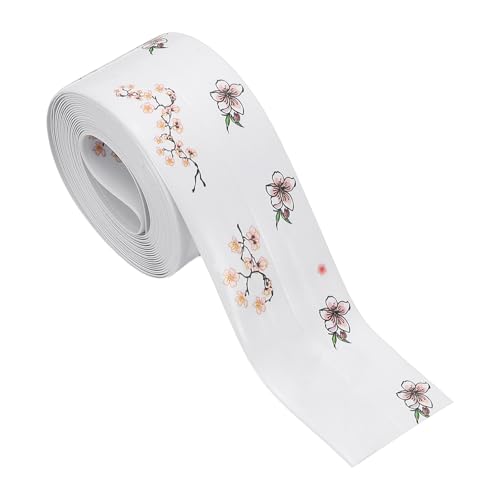 Afdichting Tape, Zelfklevend PVC Toilet Afdichting, Afdichting Tape, Badkuip Afdichting Tape voor Badkamer, Keuken Werkblad, Perzikbloesem (3.8 cm x 3.2 m)