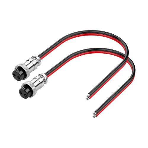 2 Pack GX16 2 Pin Pigtails Elektronische Kabel Vrouwelijke Socket Draadbaar Vormen Industriële Ronde Houder Luchtvaartconnectoren 30cm (2 Pins)