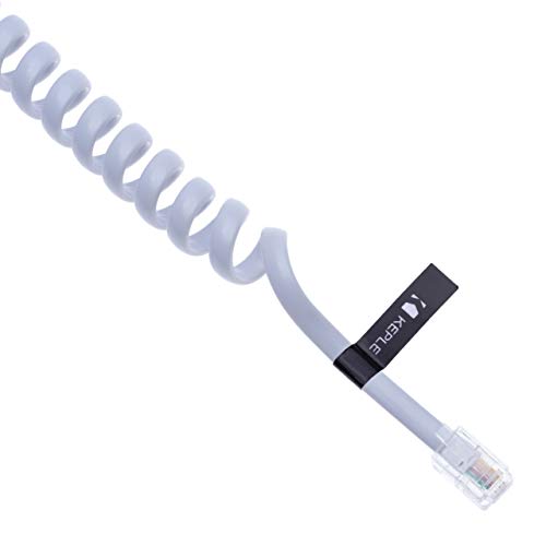 RJ10 Spiral Binding Telephone Cable 5 m Compatibel met Cisco, NEC, ROLM, ITT, TI Vaste telefoons (White) 3