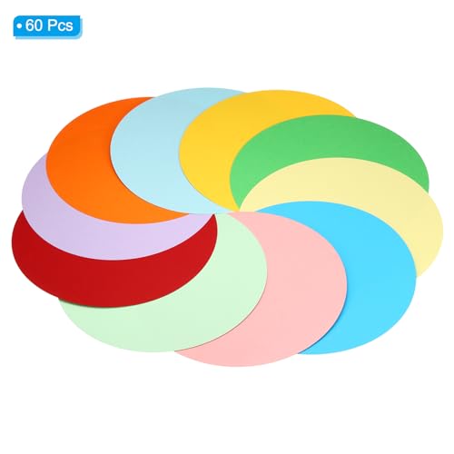 9,8 inch rond kartonpapier, 60 stuks 230 g/m2 dikke lege schijfcirkels plakjes voor doe-het-zelf ambachtelijke kunst tekeningen schrijven, 10 verschillende kleuren 3
