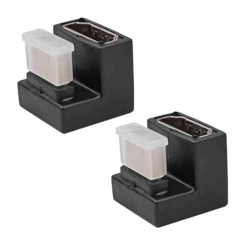 Sea 2PCS U Shape Mini HDMI naar HDMI 8K Adapter, Omhoog Hoek HDMI Mini naar HDMI Vrouwelijke Adapter, HDMI 180 Degree Adapter voor Camera/Laptop/Tablet/HDTV/Projector