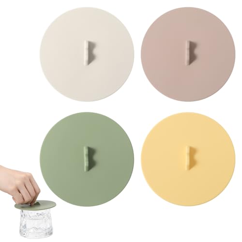 4 st Siliconen Cup deksels, Siliconen Cup Covers, Gekleurde Universele Cup deksels, Herbruikbare Siliconen Cup Covers voor Dranken, 9.5 cm Universele Mug deksels, Voedselkwaliteit stofdicht