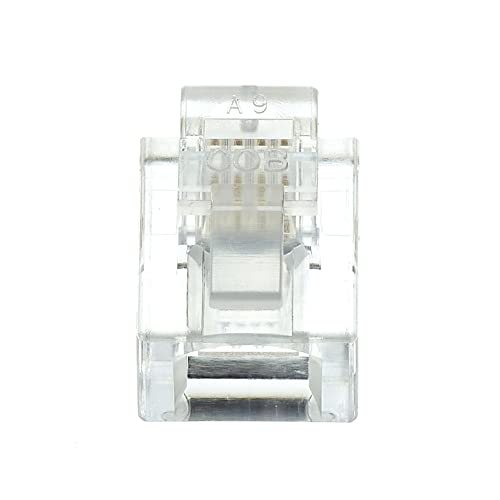 Switch, 6P4C, RJ11, Phone Modular Plug - Phone Line Cord Switch, Compatibel met zowel Solid als Stranded Wire - Pack van 10 3