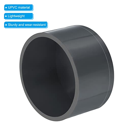 63mm UPVC Pipe End Cap passen, Meubilair Kwaliteit Plug Koppelen Socket voor DIY, Tuin, Grijs 4