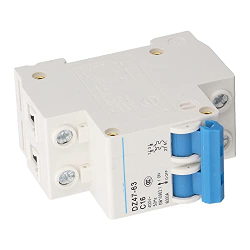 16A Miniature Circuit Breaker DZ47-63 Module 2P Circuit Breaker Resterende stroomonderbreker DIN Spoor montage 400V C16 voor thuis 5