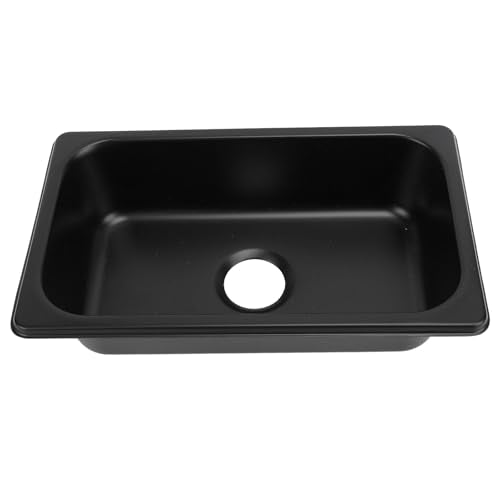 RV 304 Roestvrij stalen aanrecht Rechthoekige handbak met 40mm riooluitlaat voor boten Caravan Yachts boten (Spray Black GR‐1465B)