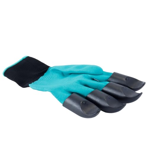 1 paar tuinhandschoenen voor het planten, wieden en graven, kunststof groen, 13 x 25 cm, waterdicht, doornbestendig, slipvast, duurzaam, comfortabel en passend