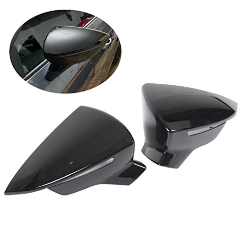 2 st. Rearview Mirror Stripe Cover Trim Side Wing Mirror Caps Vervanging van Leon Mk3 5F ST FR Cupra 2013 2014 2015 2016 2017 2018 2019(Shiny Black) 5