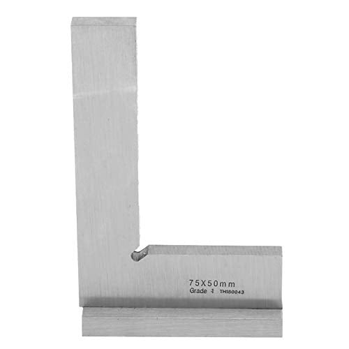 Machinist Steel Square, Hoge Nauwkeurigheid Carbon Steel, 90 graden Rechte Hoek Ruler met Stoelen Engineer Tool(75x50)