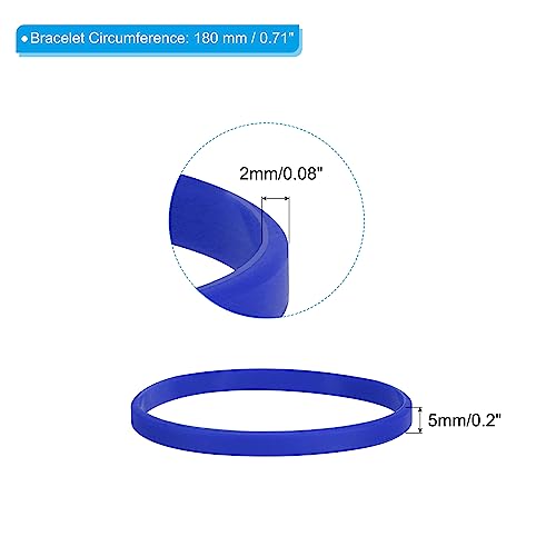 Siliconen armbanden, Verpakking van 50 Kleurrijke Rubber armbanden, Witte Elastische Sport Hoofdbanden voor Volwassenen, Tieners Sport, Team Games, Donker Blauw