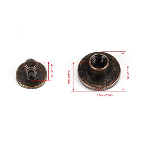 Set van 20 lederen Rivets Double Cap Rivet Chicago Bindende Schroeven Bijdragen Assortiment Kit voor Scrapbooks, Fotoalbums Lederen Reparatie (5mm) 4