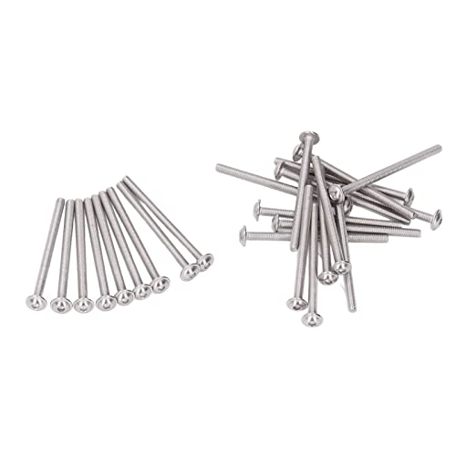 50 st. Flange Globe hoofd Schroeven, A2-70 roestvrij staal knoppen hoofden Allen Caps Bolts Kit Full Thread(M3*50MM)