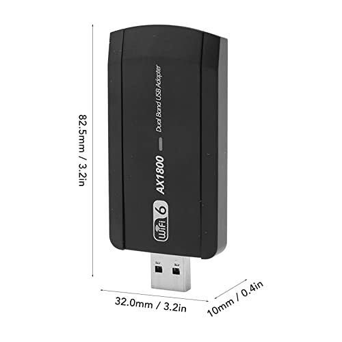 AX1800M WiFi 6 USB-adapter, met Dual Band 5G 2.4G 802.11ax 3.0 Draadloze netwerkkaart voor PC Desktop Laptop Ondersteuning 7 10 11WiFi USB3.0 2.4GHZ Tot 5.0GHZ AX1800Mbps 4