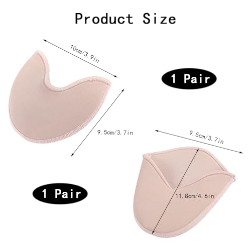 2 paar ballet schoenen, teen pads, zachte ballet danspunt teen beschermers pads anti-slip teen halve sokken teen zakjes pads gebreide stof teen cap cover voorvoet wrap dans schoen pads voor