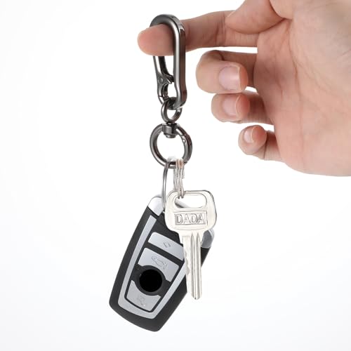 2 x roterende karabijnhaak, metalen karabijnhaak Haak, Sleutelhanger met Swivel Joint, Zwart, Verwijderbare Lobster sluiting voor DIY handtas, Sleutelhanger, Ambachten 5