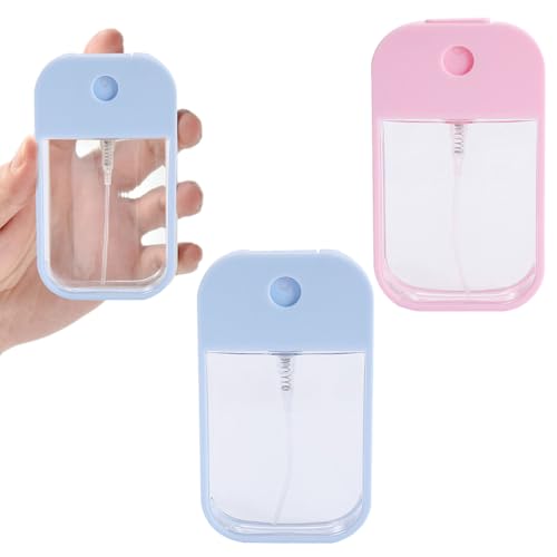 Spray Flessen, Klein, Verpakking van 2, 45 ml, Mini Spray Bottle, Hand Sanitizer Spray voor het oplossen en dragen van parfum, Cosmetics, Body Care, Herbruikbaar, Blauw, Roze