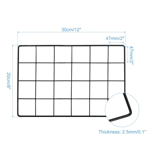 12x8 Inch Wall Grid Panel, Metalen Wire foto Wand Decoratief Net voor Photo Display Hangende Foto Memo Home Decoraties, Zwart