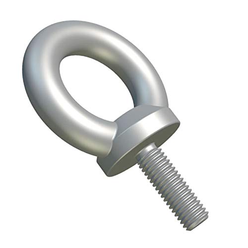M10 Lifting Ring Eye Bolt, bevestigingsmiddelen, hijsbout met mannelijke draad, gegalvaniseerde gegalvaniseerde stalen ring Bolt, Ankeroog Bolt met luskop voor 10mm Nut/Washer DIN 580 (Pack of 4)